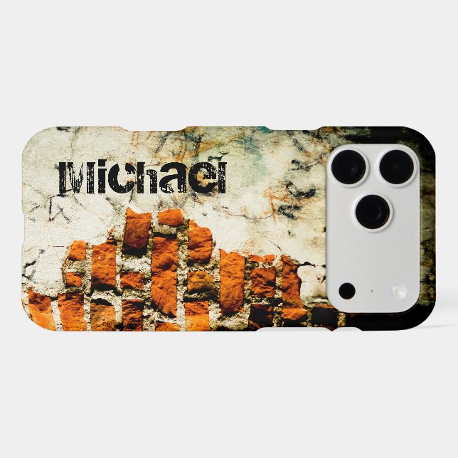 White orange Cool brick wall grafiti Custom name (Back Horizontal)