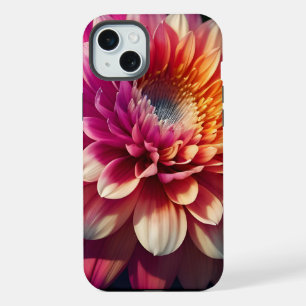 White Orange Yellow Pink Purple Blue Dahlia Flower iPhone 15 Plus Case