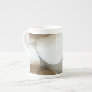 White Orbs & Brown Circles Bone China Mug
