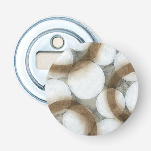 White Orbs & Brown Circles Bottle Opener