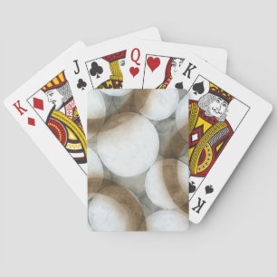 White Orbs & Brown Circles Playing Cards