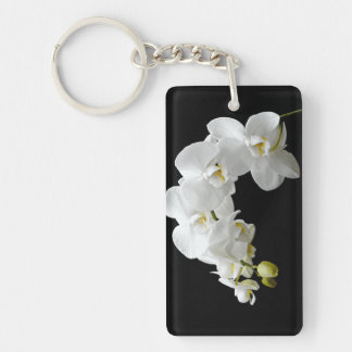White Orchid Blossom Keychain