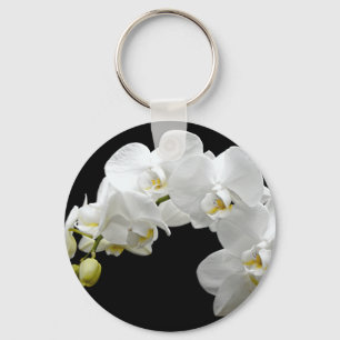 White Orchid Blossom Keychain