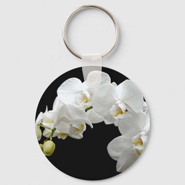 White Orchid Blossom Keychain (Front)