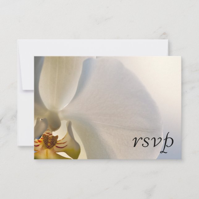 White Orchid Elegance Wedding RSVP Response (Front)