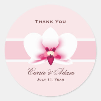 White Orchid Favour Stickers