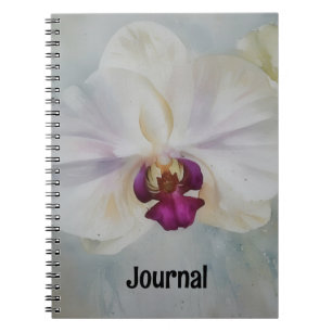 White Orchid Flower Art Journal Personalize