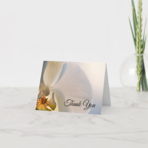 White Orchid Flower Funeral Sympathy Thank You Card