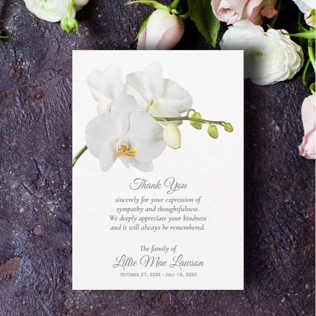 White Orchid Funeral Celebration of Life Thank You (Creator Uploaded)