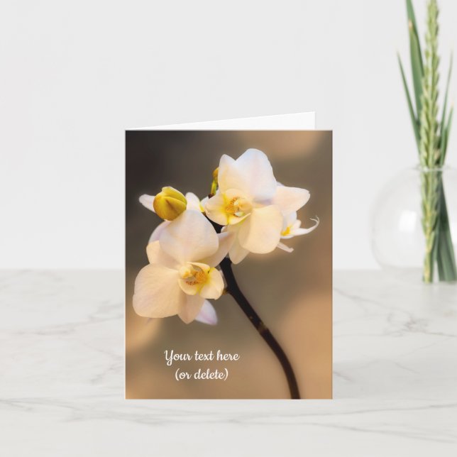 White Orchid Greeting card (Front)