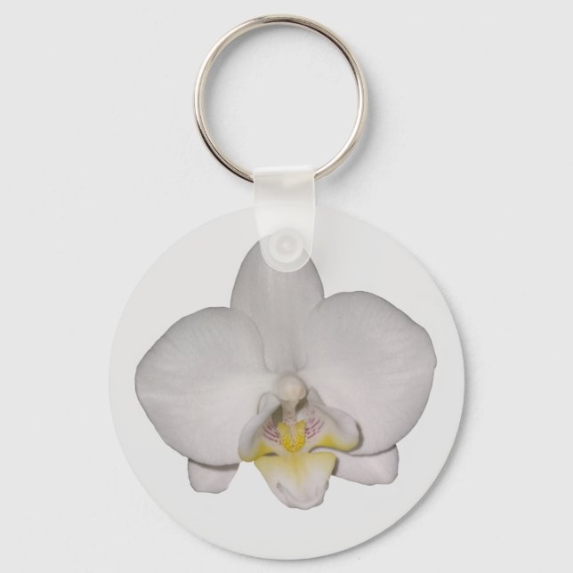 White Orchid Keychain (Front)