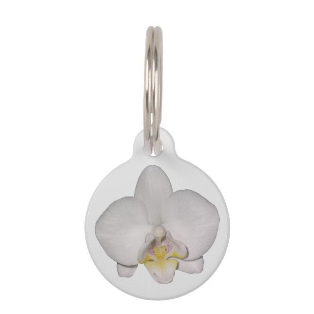 White Orchid Pet Tag (Front)