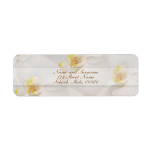 White orchid return address label customizable tag