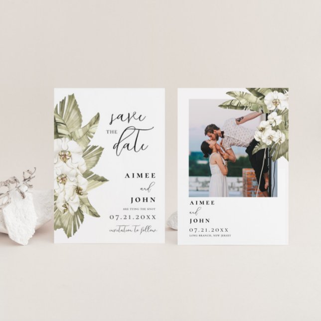 White Orchid Save the Date Invitation (Creator Uploaded)
