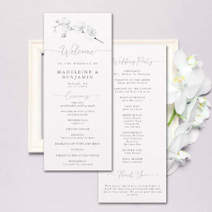 White Orchid Simple Élégant Programme de mariage f