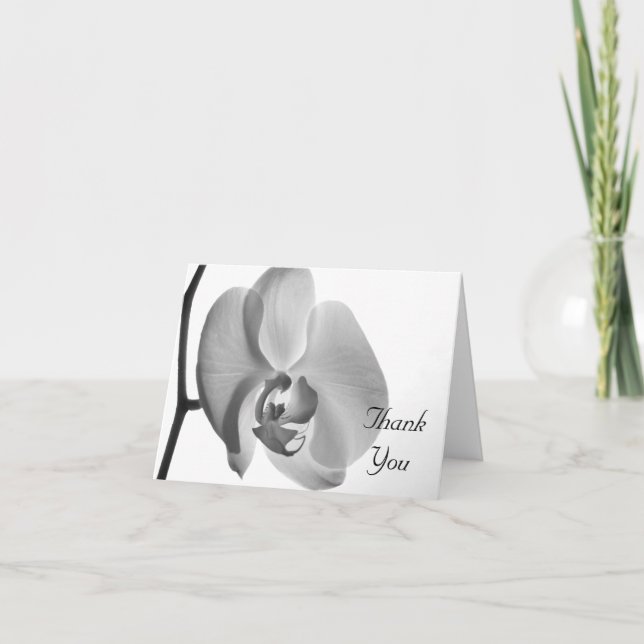 White Orchid Thank You Card (Front)