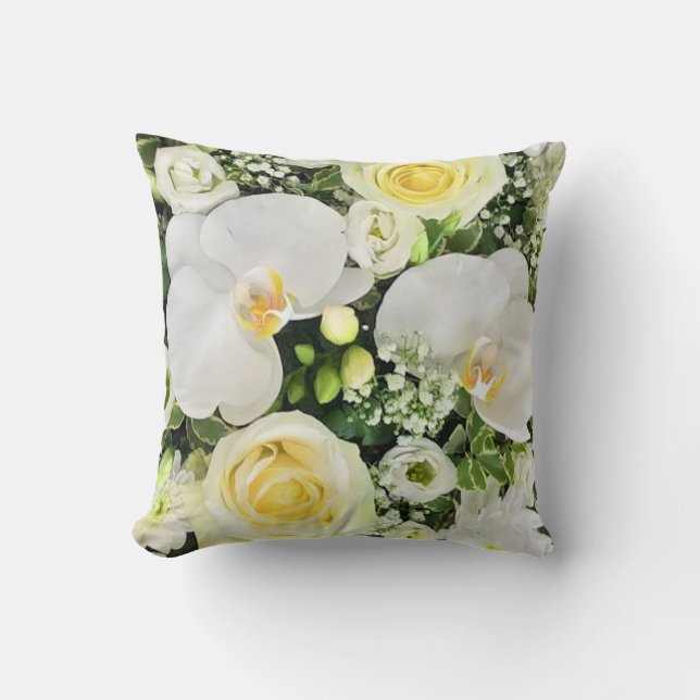 White Orchid  Throw Pillow (Front)