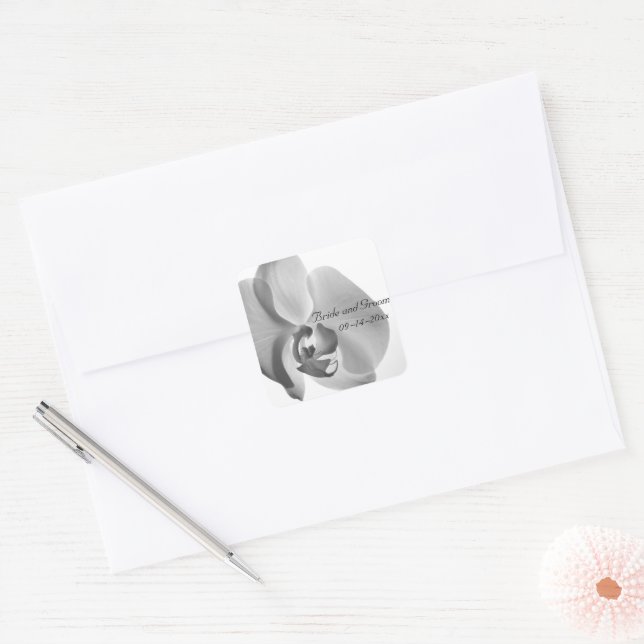 White Orchid Wedding Envelope Seals (Envelope)
