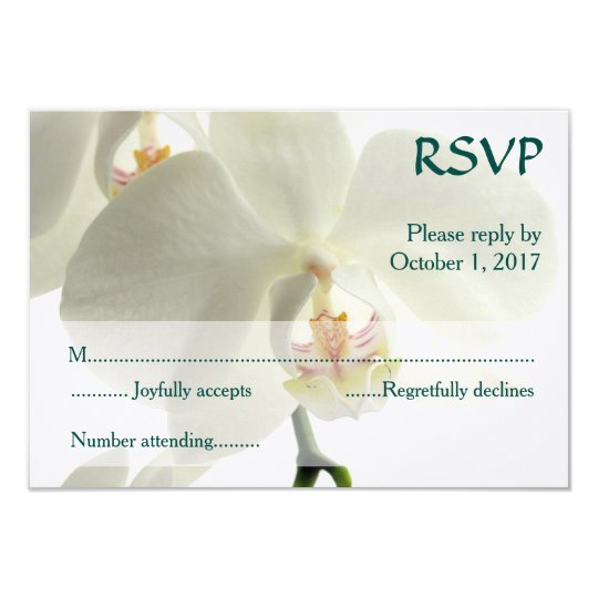 White Orchid Wedding RSVP Card