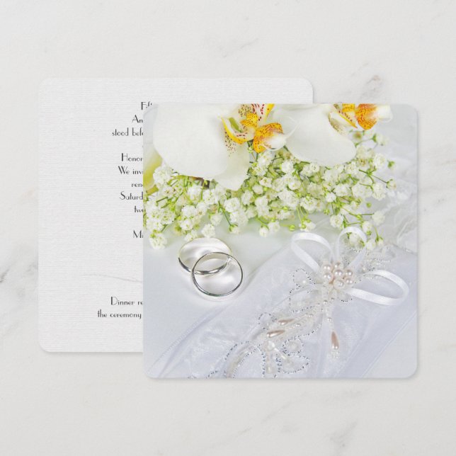 White Orchid Wedding Vow Renewal Invitation (Front/Back)