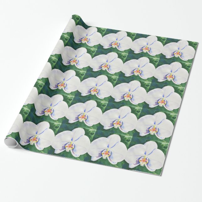 White Orchid Wrapping Paper (Unrolled)