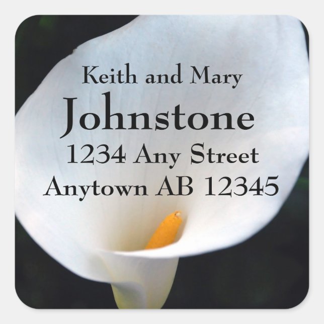 White Orchide Wedding Rings Return Address Label (Front)