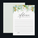 White Orchids and Kumquats Tropical Bridal Shower Advice Card<br><div class="desc">Ask guests to leave their advice and well wishes to the bride-to-be with this floral bridal shower advice card. It features watercolor floral garland of white orchids,  greenery and kumquats. This tropical floral advice for the bride card is perfect for summer bridal showers. Personalize by adding your own texts.</div>