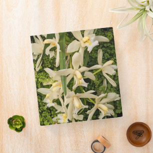 White Orchids and Maidenhair Ferns Floral Binder
