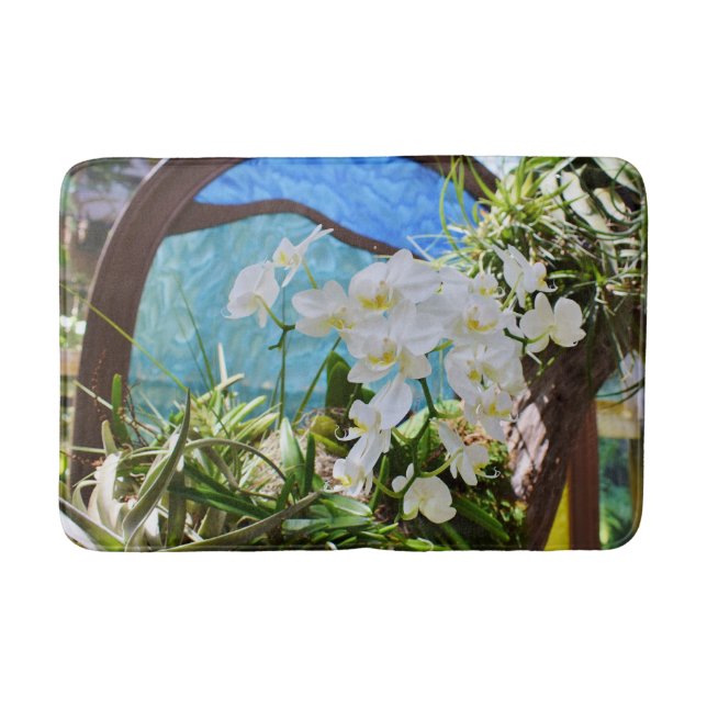 White Orchids Bath Mat (Front)