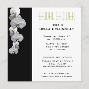 White Orchids Bridal Shower Invitation