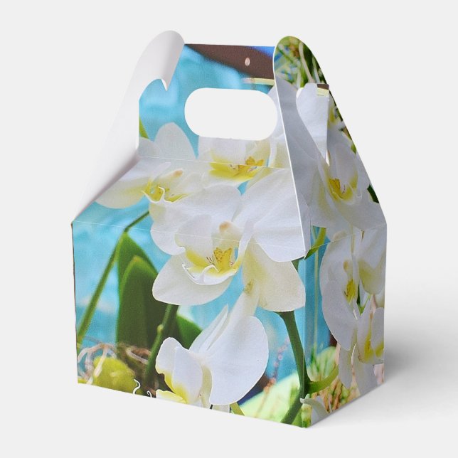 White Orchids  Favor Box (Front Side)