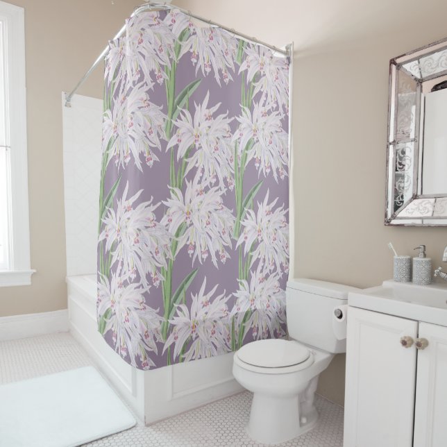 White Orchids Floral on Purple  (In Situ)