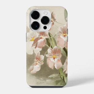 White Orchids Flower Vintage Old Illustration iPhone 14 Pro Case
