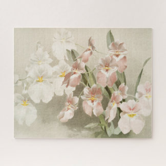 White Orchids Flower Vintage Old Illustration Jigsaw Puzzle