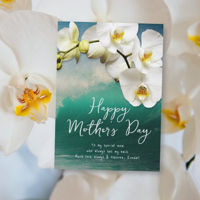 White Orchids Happy Mothers Day Card (Creator Uploaded)