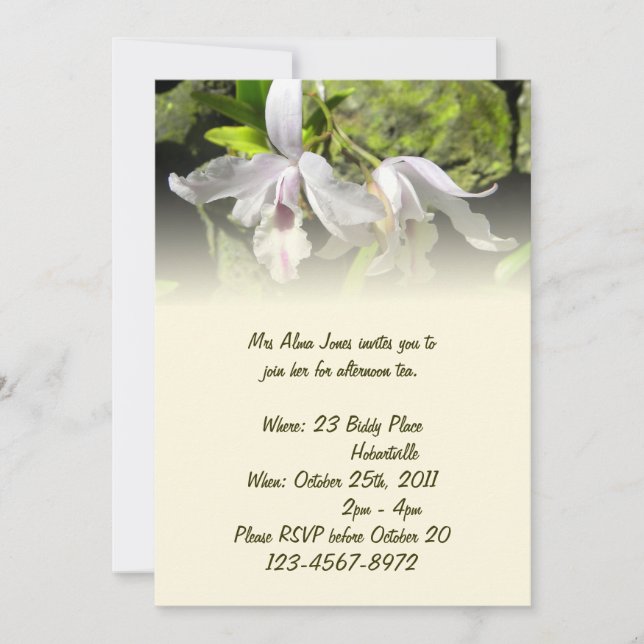 White Orchids Invitation (Front)