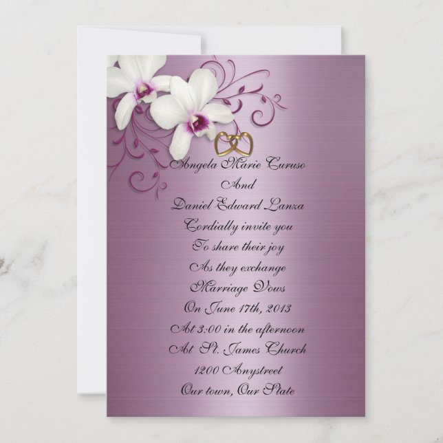 White Orchids Invitation (Front)