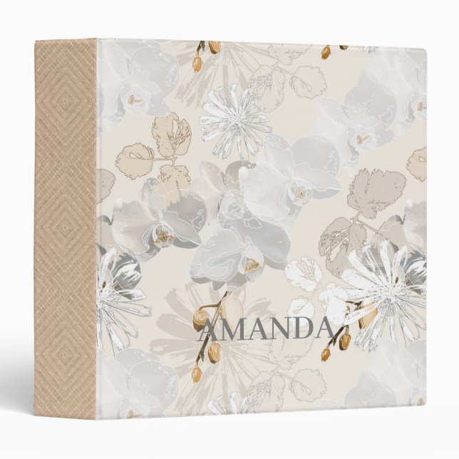 White orchids on a light cream   binder (Front/Spine)