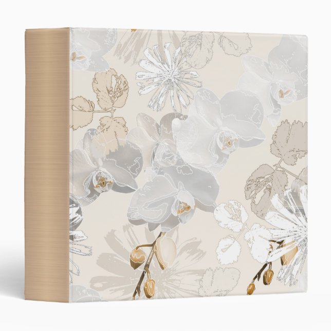 White orchids on a light cream  binder (Front/Spine)