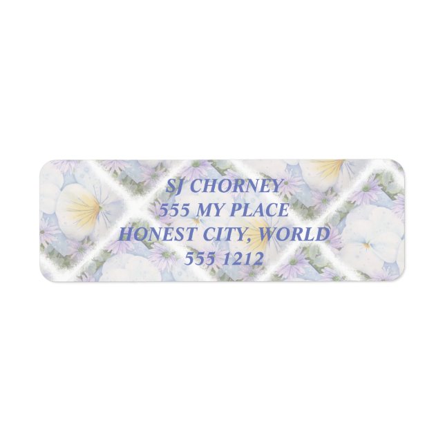 WHITE ORCHIDS RETURN ADDRESS LABELS (Front)
