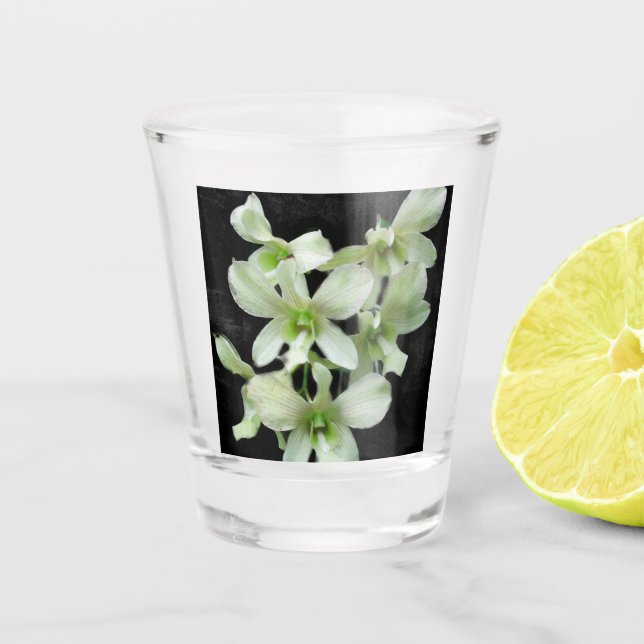 White Orchids Shot Glass (Front)