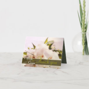 White Orchids thank you Card
