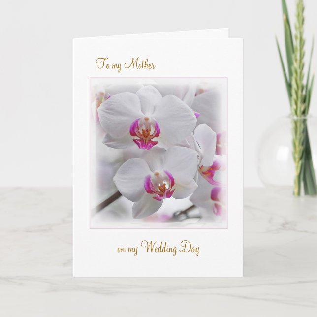 White Orchids - Thank you Mother for my Wedding Card (Front)