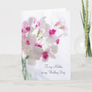 White orchids Thank you Mother for my Wedding Card