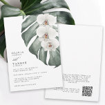 White Orchids Tropical Wedding with QR code Invitation<br><div class="desc">Bring your dream wedding vision to life with this uniquely beautiful all-in-one tropical wedding invitation design. It features a trio of elegant white orchids and a beautiful Monstera leaf in painted watercolors on the front of the invitation along with your wedding website QR code on the back. Having your wedding...</div>