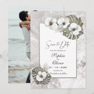 White Orchids Wedding  Save The Date