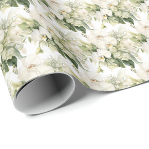 White Orchids Wrapping Paper