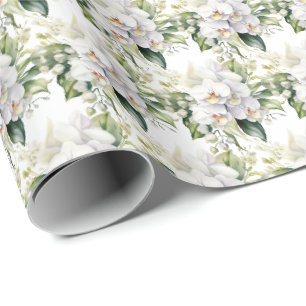 White Orchids  Wrapping Paper