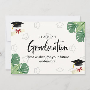 White Organic Graduation Card