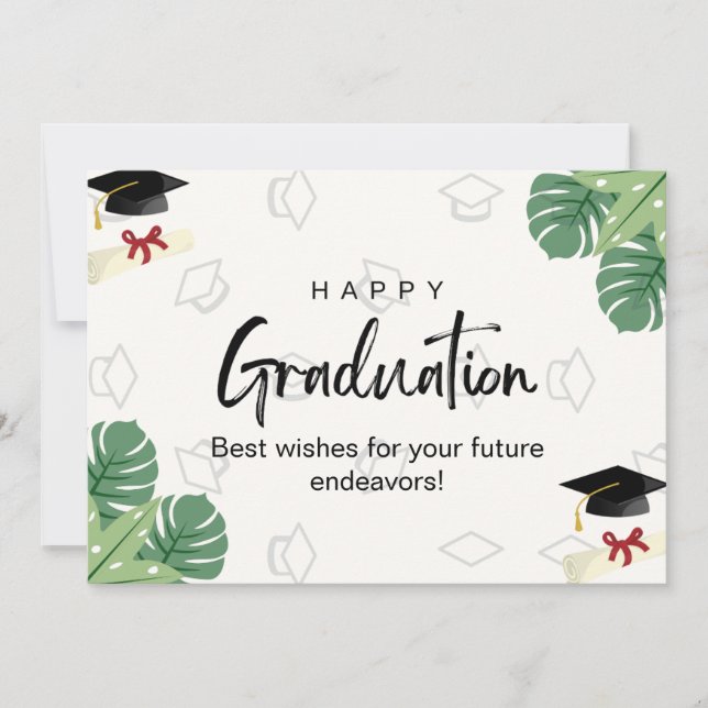 White Organic Graduation Card (Front)
